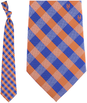 Eagles Wings MLB Mets Woven Poly Check Tie