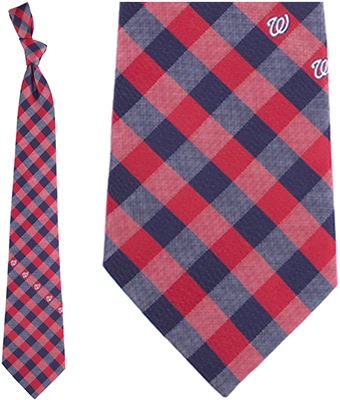 Eagles Wings MLB Nationals Woven Poly Check Tie