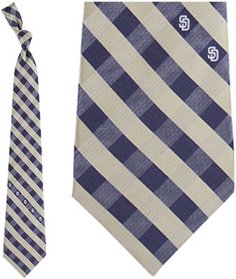 Eagles Wings MLB Padres Woven Poly Check Tie