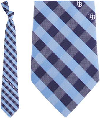 Eagles Wings MLB Rays Woven Poly Check Tie
