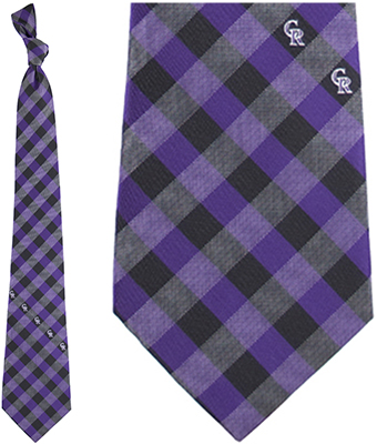 Eagles Wings MLB Rockies Woven Poly Check Tie