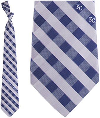 Eagles Wings MLB KC Royals Woven Poly Check Tie