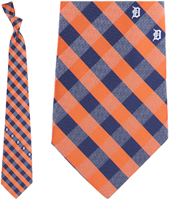 Eagles Wings MLB Detroit Woven Poly Check Tie