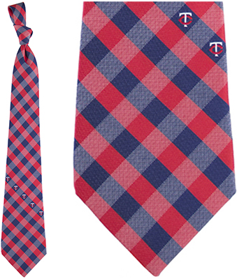 Eagles Wings MLB Twins Woven Poly Check Tie