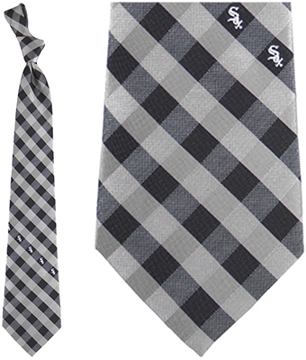 Eagles Wings MLB White Sox Woven Poly Check Tie