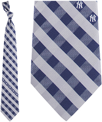 Eagles Wings MLB Yankees Woven Poly Check Tie