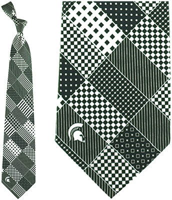 Eagles Wings NCAA Michigan State Patchwork Tie