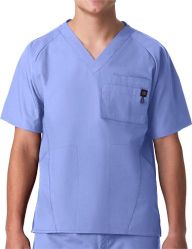 WonderWink Mens Raglan Solid 5 Pocket Scrub Top. Embroidery is available on this item.