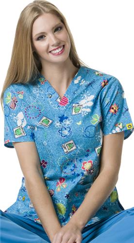 WonderWink Origins Puddle Jumper Scrub Top. Embroidery is available on this item.