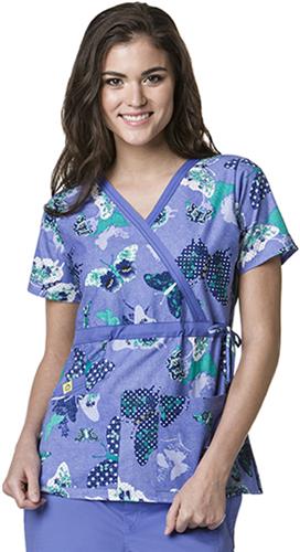 WonderWink Paris Dream Mock Wrap Scrub Top. Embroidery is available on this item.
