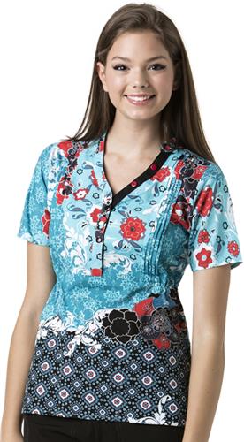 WonderWink Santa Fe Mock Wrap Scrub Top. Embroidery is available on this item.