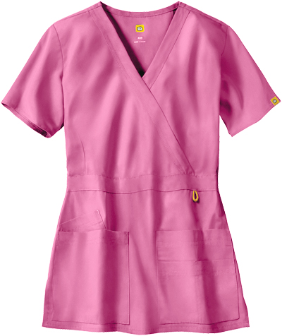 WonderWink The Golf Lady Fit Mock Wrap Scrub Top. Embroidery is available on this item.