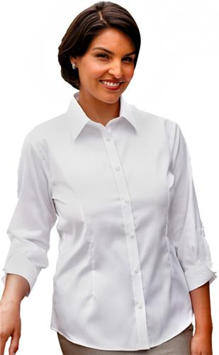 Red House Ladies 3/4 Sleeve Pinpoint Oxford Shirts