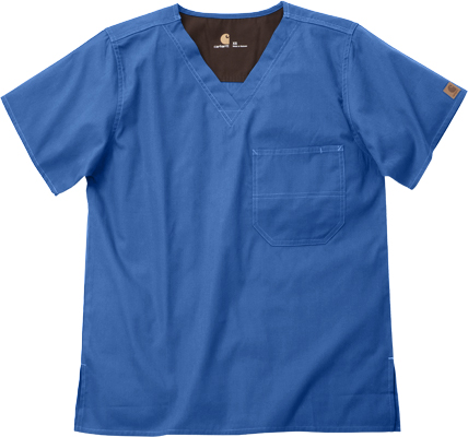Carhartt Unisex V-Neck One-Pocket Scrub Top. Embroidery is available on this item.