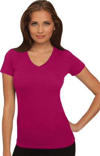Next Level Pink Women's The Sporty V-Neck T-Shirts. Printing is available for this item.