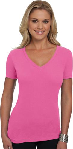 Next Level Pink Women's The Deep V-Neck T-Shirts
