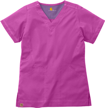 Carhartt Women's V-Neck Scrub Top. Embroidery is available on this item.