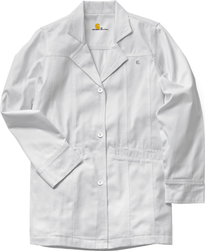 Carhartt Women's Short Fashion Lab Coat. Embroidery is available on this item.