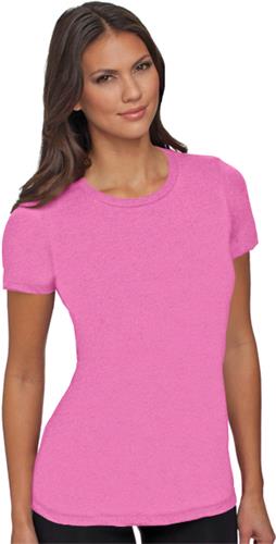Next Level Pink Women's The CVC Crew T-Shirts. Printing is available for this item.