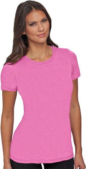 Next Level Pink Women's The CVC Crew T-Shirts. Printing is available for this item.