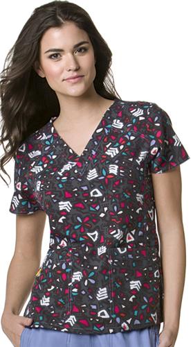 WonderWink Hieroglyphics V-Neck Scrub Top. Embroidery is available on this item.