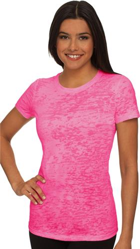 Next Level Pink Women's The Burnout Tee Shirts