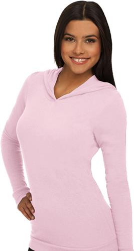 Next Level Pink Women's Soft Thermal Hoodies. Printing is available for this item.
