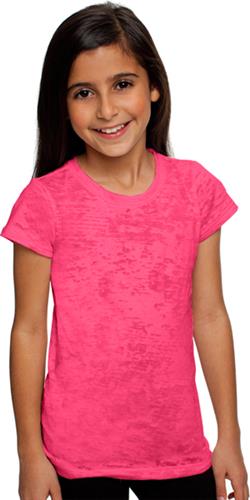 Next Level Pink Girl's Princess Burnout Tee Shirts
