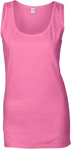 Gildan Pink Softstyle Junior Fit Tank Top Shirts