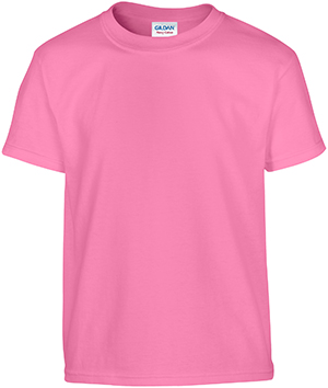 Gildan Pink Heavy Cotton Youth T-Shirts. Printing is available for this item.