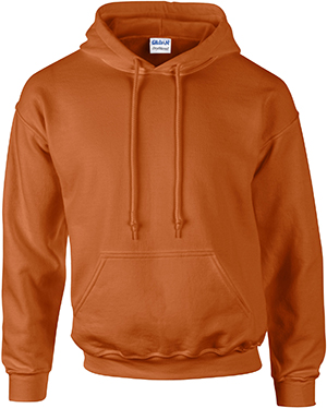 Gildan Heavy-Weight DryBlend Adult Hooded Sweatshirts. Decorated in seven days or less.