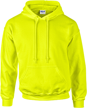 Gildan Safety DryBlend Adult Hooded Sweatshirts. Decorated in seven days or less.