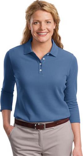 Port Authority Ladies Pique 3/4 Sleeve Polo. Printing is available for this item.
