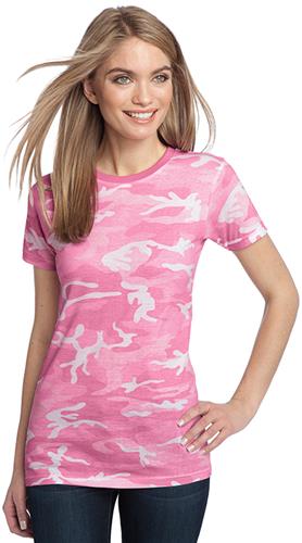 District Made Ladies' Perfect Weight Pink Camo Tee