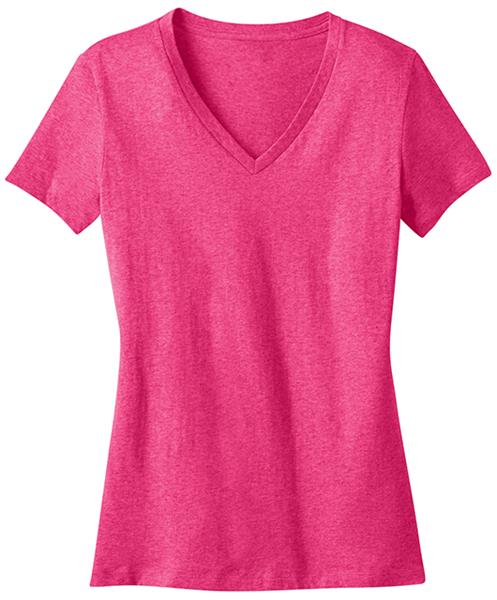 District Made Ladies' Perfect Weight Pink V Tees