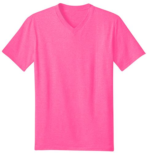 District Young Mens Pink Concert V-Neck Tee Shirts. Printing is available for this item.