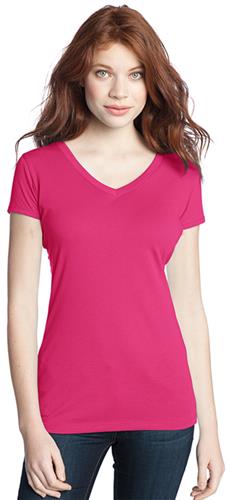 District Jrs Modal Blend Double V-Neck Pink Tee