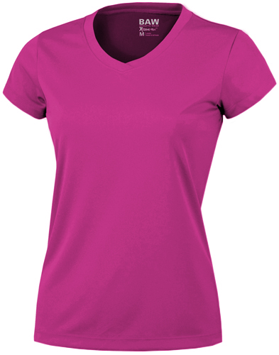 Baw Ladies Short Sleeve Xtreme-Tek Pink T-Shirts. Printing is available for this item.