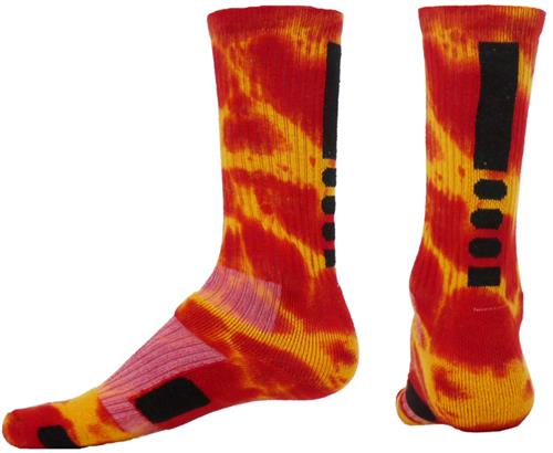Red Lion Max Medium Weight Green 10-13 Tie Dyed Crew Socks