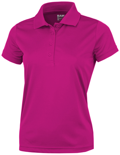 Baw Ladies Short Sleeve Xtreme-Tek Pink Polo Shirt. Printing is available for this item.