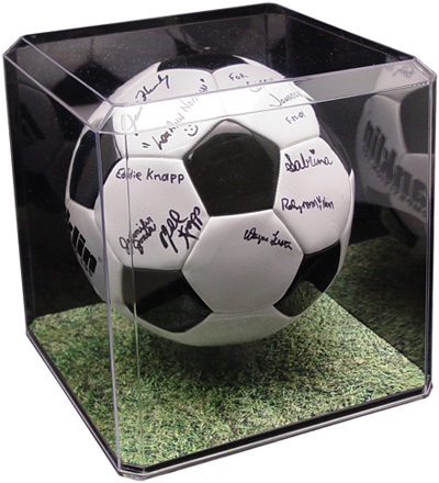 Soccer Display Case With Custom Graphic Base