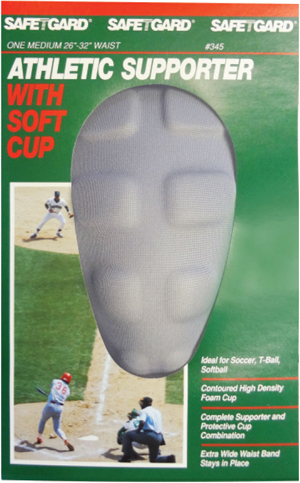 SafeTGard Men's High Impact Vented Cage Cup W/ Supporter White Sz Medium 26-32" 