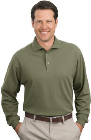 Port & Company Adult Long Sleeve Pique Polos. Printing is available for this item.