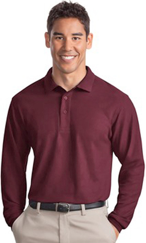 Port & Company Adult Long Sleeve Silk Touch Polos. Printing is available for this item.