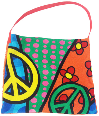 Kiki's Nation Multi Peace Sign Towel Shoulder Bag
