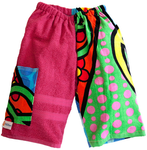 Kiki's Nation Pink Peace Sign Towel Jammer Shorts