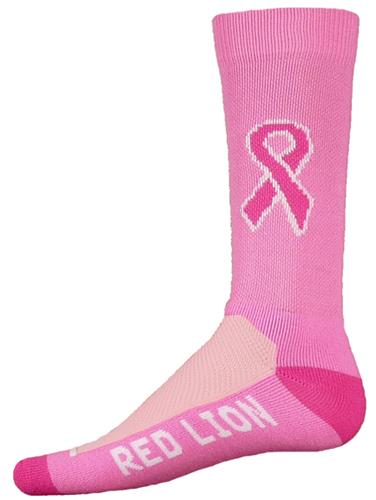 Cancer Awareness Pink Ribbon Crew Socks (1-Pair)