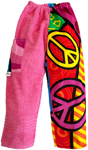 Kiki's Nation Pink Multi Peace Sign Towel Pants