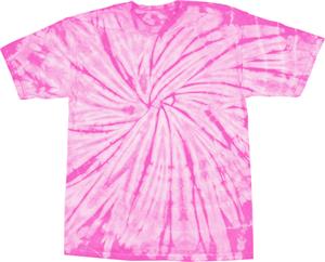 Colortone Spider Pink Tie Dye Short Sleeve T-Shirt - Cheerleading ...