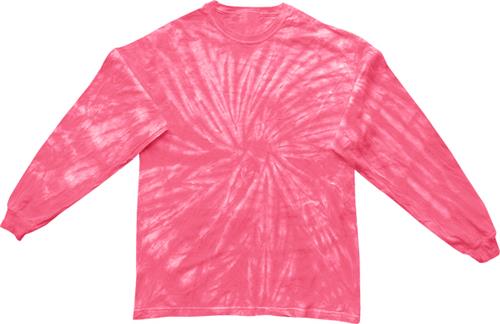 Colortone Spider Pink Tie Dye Long Sleeve T-Shirts
